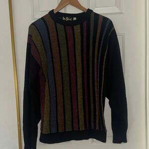 Vintage Alan Stuart Men's Colorful Striped Crewneck Sweater